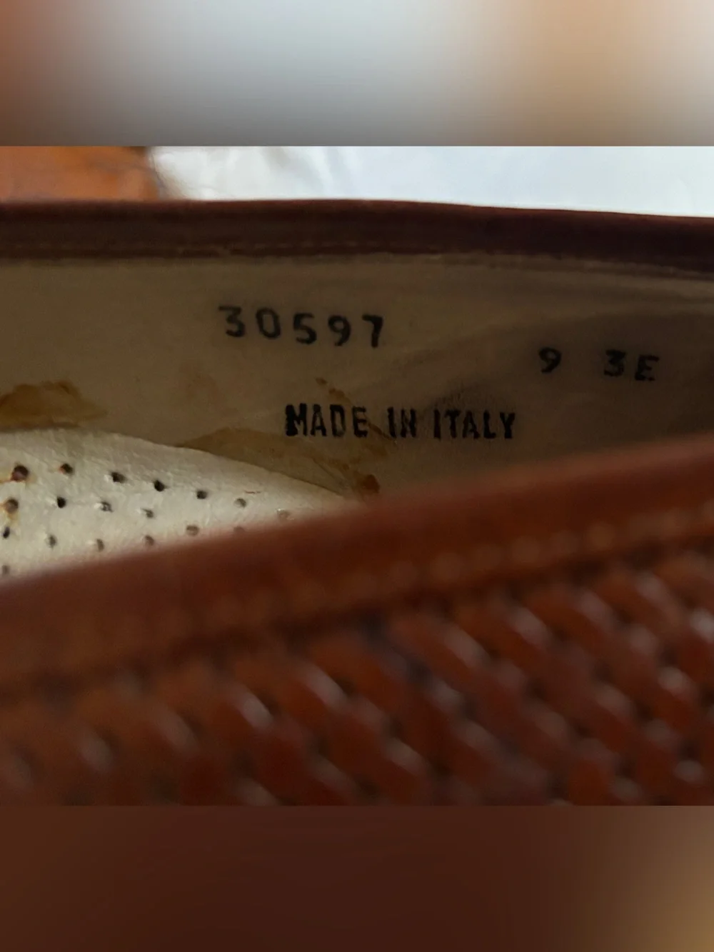Vintage Florsheim Barletta Mens 9 3E Brown Leather Woven Tassel Loafers Italy